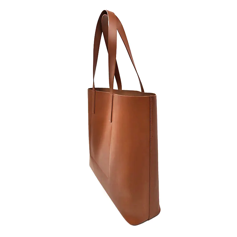 Bestway 2019 Custom Big Simple Shopping Travel Leather Tote Bag For Ladies