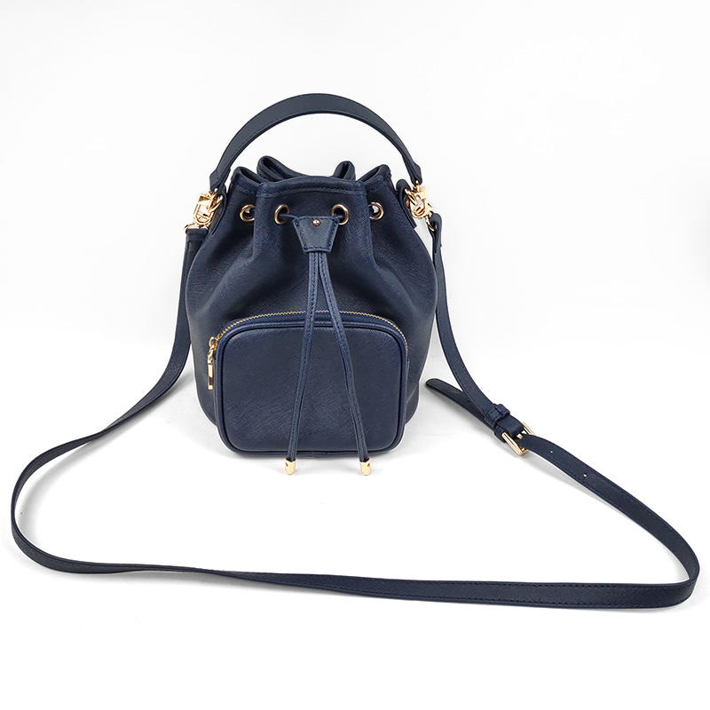 Small Saffiano Leather Shoulder Bag Bucket Handbags For Women