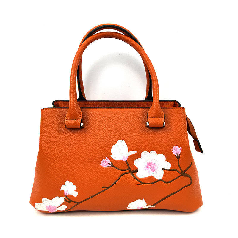 Trendy Quality Elegance Floral Embroidery Bags Private Label Tote Handbags