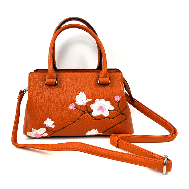 Trendy Quality Elegance Floral Embroidery Bags Private Label Tote Handbags