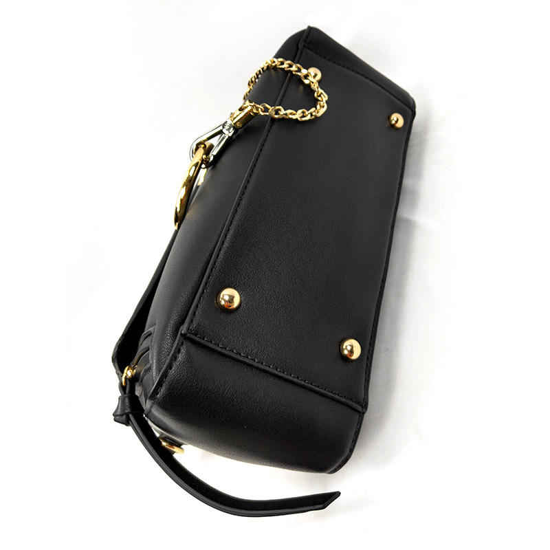 Custom Wholesale China Small New Black Handmade Metal Logo Handbags For Ladies