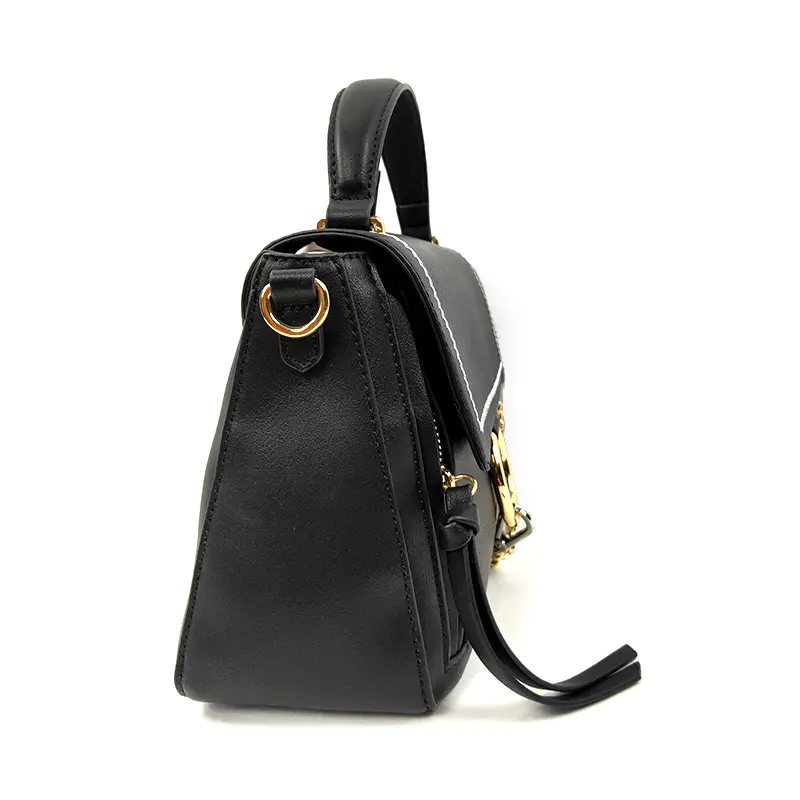 Custom Wholesale China Small New Black Handmade Metal Logo Handbags For Ladies