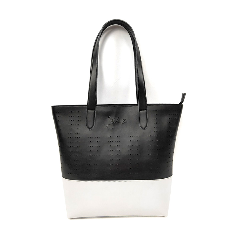 Popular Summer Black and White Discount Designer New Split Leather Ladies Tote Hobo Handbags