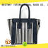 easy match striped canvas tote bag logo wholesale for shopping