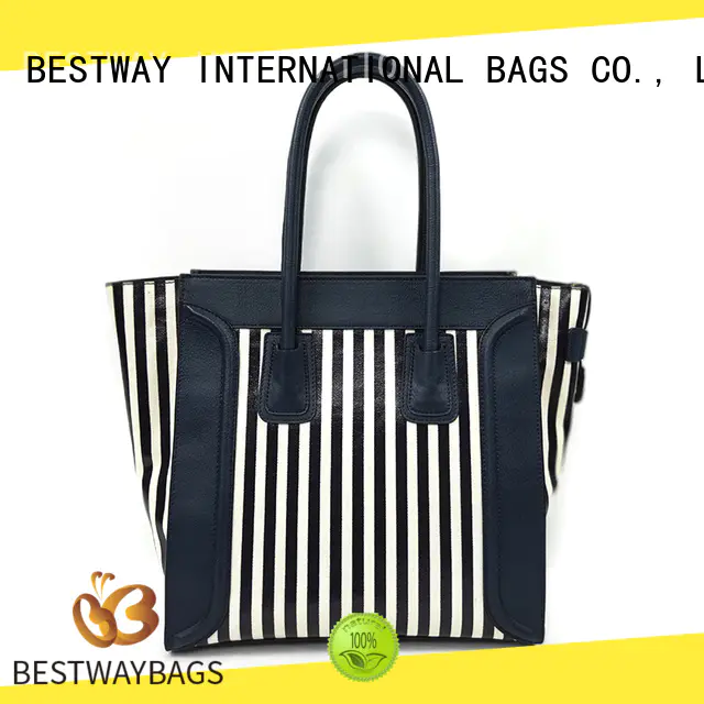easy match striped canvas tote bag logo wholesale for shopping