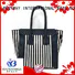 Wholesale Dongguan Designer Strip Canvas Coated Handbags Famous Brands Female Tote Bags