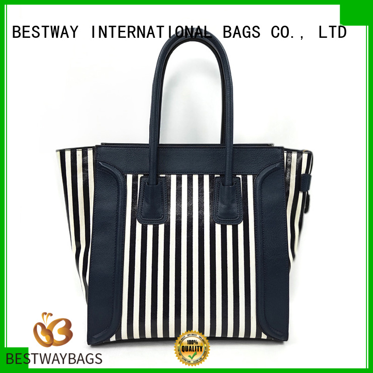 Bestway standard striped canvas tote bag online for vacation