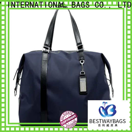 Bestway Custom nylon tote with leather handles on sale for sport