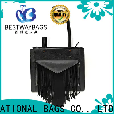 popular womens black leather handbags tote manufacturers for work
