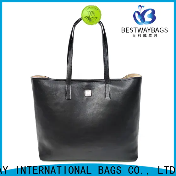 Bestway round leather tote personalized for school