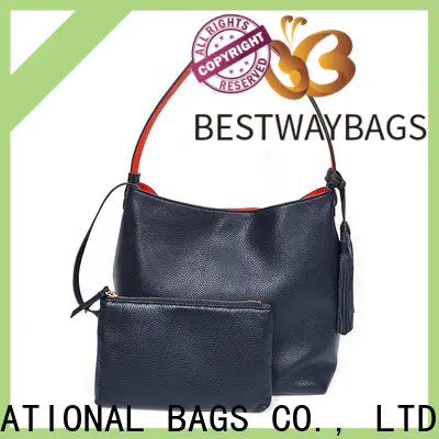 Bestway customized blue leather bag manufacturers for date