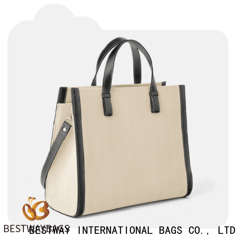 Bestway printed canvas leather bag factory for relax