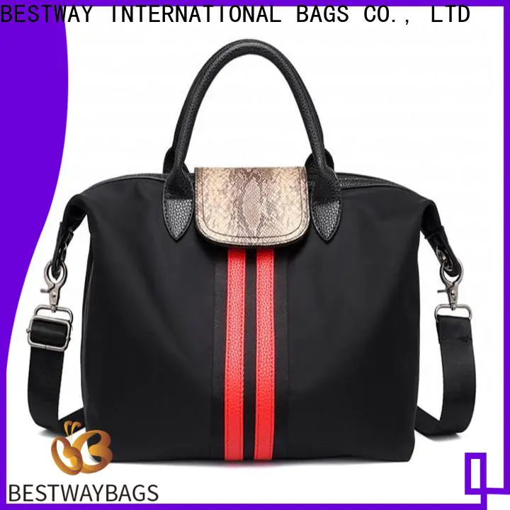 New nylon tote with leather handles handle supplier for sport
