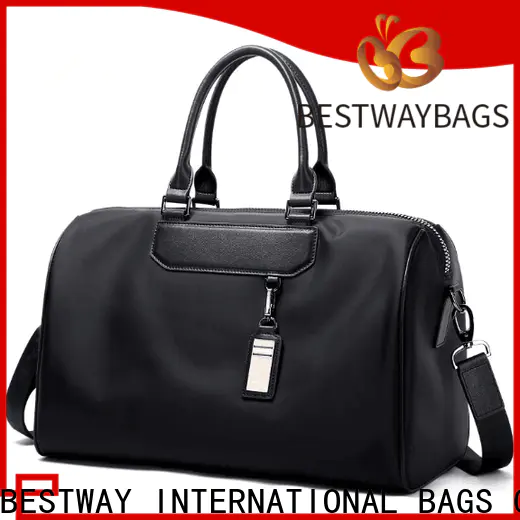 Bestway capacious nylon handbags with leather handles manufacturers for gym