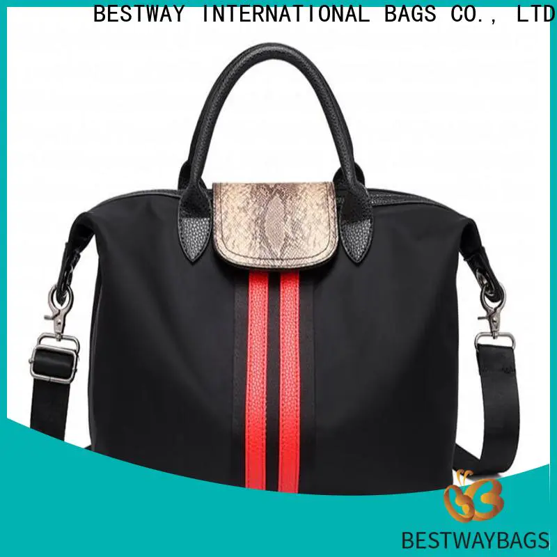 Custom black nylon purse womens company for sport