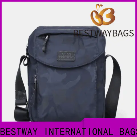Bestway fashion black nylon bag with leather straps manufacturers for bech