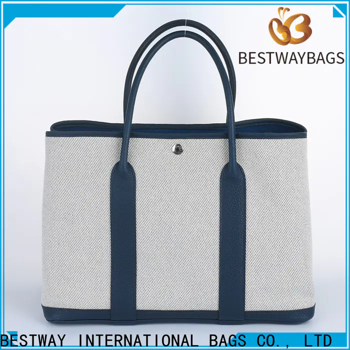 Bestway Wholesale canvas tote leather handle online for vacation