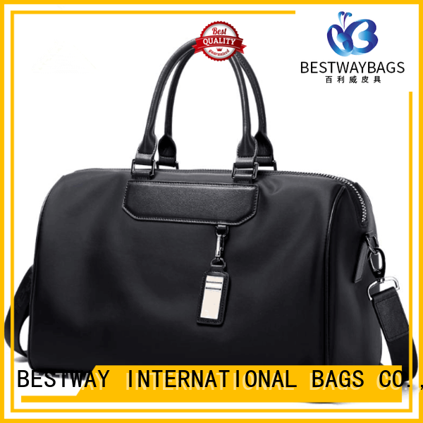 Guangzhou Manufacturers New Design Nylon Oversized Sport Sling Bag With Leather Handle