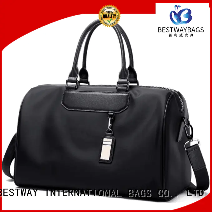 Bestway light nylon handbags with leather handles elegant for sport