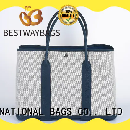 Bestway multi function canvas tote with leather handles wholesale for vacation