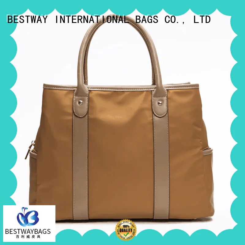 Bestway light nylon handbags with leather handles gym for gym