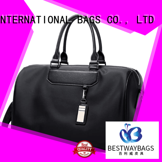 durable nylon handbags with leather handles trim on sale for gym